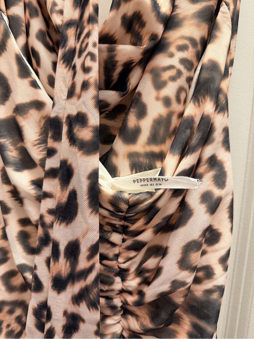 Peppermayo Beige Leopard Halter Mini Dress - Picture 4 of 4